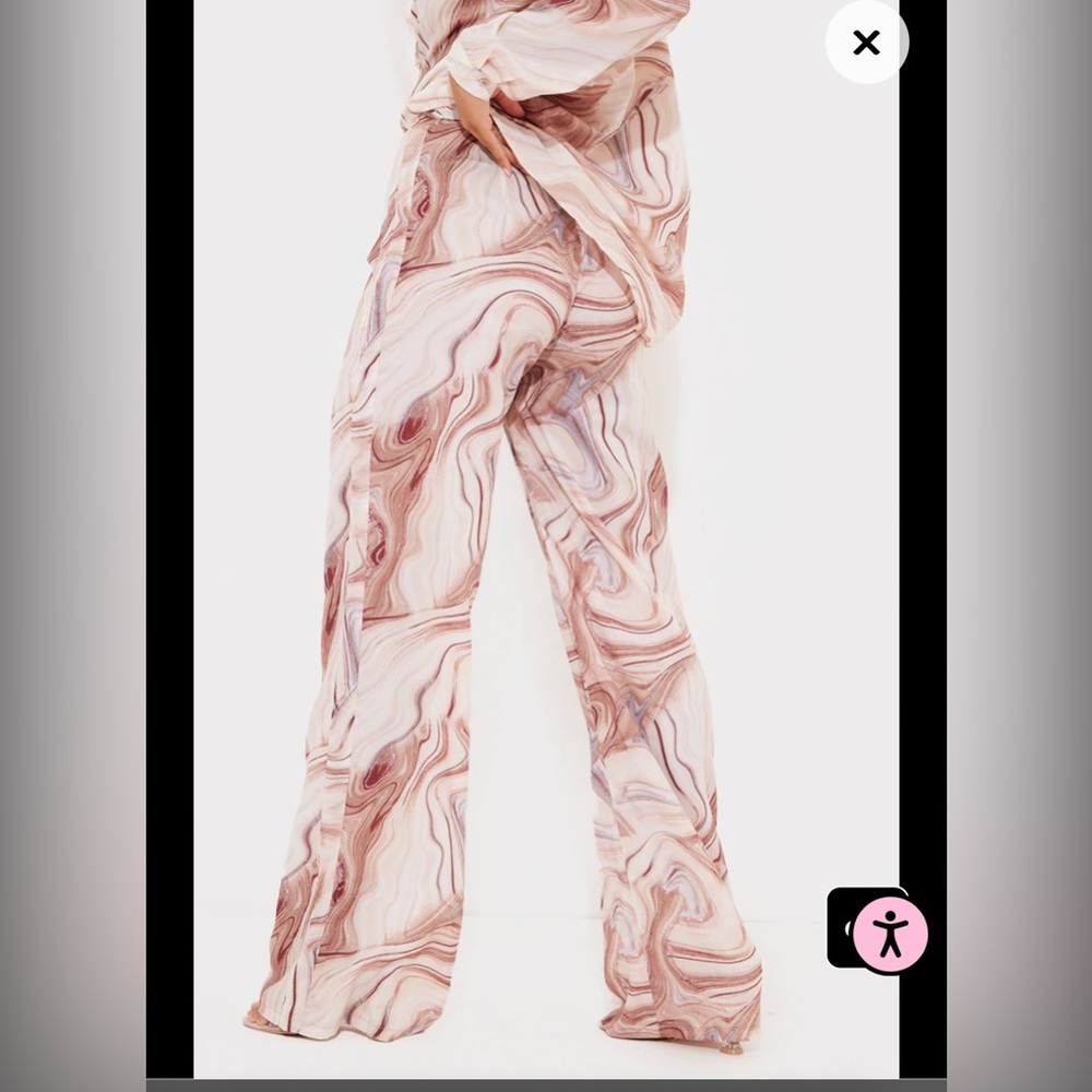 Wide Leg Marble Pants